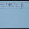 Kincardine On Forth, 3 Excise Street, NS98NW 34, Ordnance Survey index card, Recto