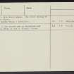 Bo'Ness, Kinneil, Old Kinneil Kirk, NS98SE 6, Ordnance Survey index card, page number 3, Recto
