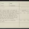 Howkerse, NS98SW 3, Ordnance Survey index card, Recto