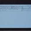 Dollar, 6 East Burnside, Argyll Cottage, NS99NE 20, Ordnance Survey index card, Recto