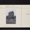 Clackmannan Tower, NS99SW 1, Ordnance Survey index card, page number 1, Recto