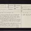 Toftcombs, NT03NE 1, Ordnance Survey index card, page number 1, Recto