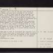 Toftcombs, NT03NE 1, Ordnance Survey index card, page number 2, Verso