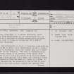 Brownsbank, NT04SE 8, Ordnance Survey index card, page number 1, Recto
