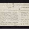 Castle Greg, NT05NE 1, Ordnance Survey index card, page number 1, Recto