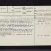 Wester Yardhouses, NT05SW 20, Ordnance Survey index card, page number 1, Recto