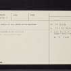 Kirkliston, Old Auldcathie Kirk, NT07NE 6, Ordnance Survey index card, page number 2, Verso