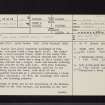 Aldie Castle, NT09NE 5, Ordnance Survey index card, page number 1, Recto