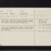 Stan Hope, Shaw Hill, NT12NE 2, Ordnance Survey index card, Recto