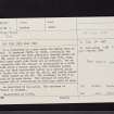 Easton Burn, NT13NE 10, Ordnance Survey index card, page number 1, Recto