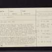 Wester Dawyck, NT13NE 13, Ordnance Survey index card, page number 1, Recto