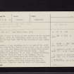 Dead Wife's Grave, NT13NE 29, Ordnance Survey index card, page number 1, Recto