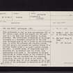 Dreva Hill, West, NT13NW 23, Ordnance Survey index card, page number 1, Recto