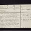 Glencorse, Howlet's House, NT16SE 1, Ordnance Survey index card, page number 1, Recto