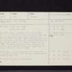 Charles Hill, Monks' Cave, NT18SE 1, Ordnance Survey index card, Recto
