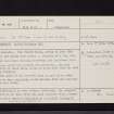 Balbedie, NT19NE 7, Ordnance Survey index card, page number 1, Recto