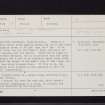 Torgeith Knowe, NT26NW 19, Ordnance Survey index card, page number 1, Recto