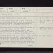 Roslin, 'General Monck's Battery', NT26SE 20, Ordnance Survey index card, page number 1, Recto