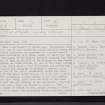 Castle Law, Glencorse Souterrain, NT26SW 2, Ordnance Survey index card, page number 1, Recto
