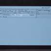 Kirkcaldy, Park Place, Whyte House, NT29SE 40, Ordnance Survey index card, Recto