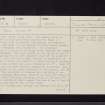 Plora Burn, NT33NE 11, Ordnance Survey index card, page number 1, Recto