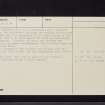 Plora Burn, NT33NE 11, Ordnance Survey index card, page number 3, Recto