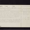 Cow Peel, NT33SW 17, Ordnance Survey index card, Recto