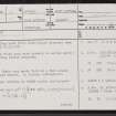 West Mains, NT37SE 26, Ordnance Survey index card, page number 1, Recto