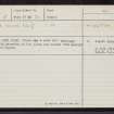 East Wemyss, NT39NW 15, Ordnance Survey index card, Recto