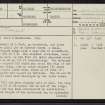 Chester Knowe, NT40NE 1, Ordnance Survey index card, page number 1, Recto