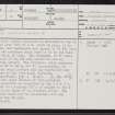 Pyat Knowe, NT40NE 21, Ordnance Survey index card, page number 1, Recto