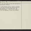 Rink Farm, NT43SE 14, Ordnance Survey index card, page number 2, Verso