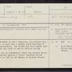 Yarrowford, Old Broadmeadows, NT43SW 7, Ordnance Survey index card, Recto