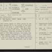 Bow Castle, NT44SE 3, Ordnance Survey index card, page number 1, Recto