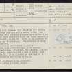 Bowerhouse, NT45SE 17, Ordnance Survey index card, page number 1, Recto