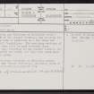 Collielaw, NT45SE 30, Ordnance Survey index card, page number 1, Recto