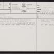 Parkfoot, NT45SE 34, Ordnance Survey index card, page number 1, Recto