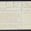 Redhouse Castle, NT47NE 2, Ordnance Survey index card, page number 1, Recto