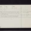 Millmount, NT53SE 33, Ordnance Survey index card, Recto