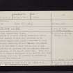 Chester Hill, NT54NW 11, Ordnance Survey index card, page number 1, Recto