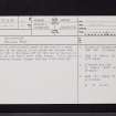 Hillhouse, NT55NW 16, Ordnance Survey index card, page number 1, Recto
