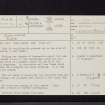 Burn Castle, NT55SW 13, Ordnance Survey index card, page number 1, Recto