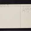 Kae Heughs, Barney Mains, NT57NW 23, Ordnance Survey index card, page number 2, Verso