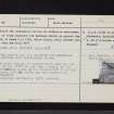Tantallon Castle, NT58NE 5, Ordnance Survey index card, page number 2, Recto