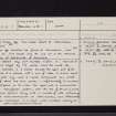Crailinghall, NT62SE 12, Ordnance Survey index card, page number 1, Recto