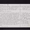Blackcastle Rings, NT64NE 5, Ordnance Survey index card, page number 2, Verso