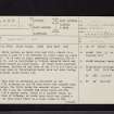 White Castle, NT66NW 1, Ordnance Survey index card, page number 1, Recto