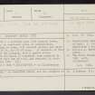Cranshaws Castle, NT66SE 7, Ordnance Survey index card, Recto