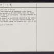 Kingside Hill, NT66SW 13, Ordnance Survey index card, page number 2, Verso