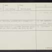 Penshiel, NT66SW 20, Ordnance Survey index card, Recto